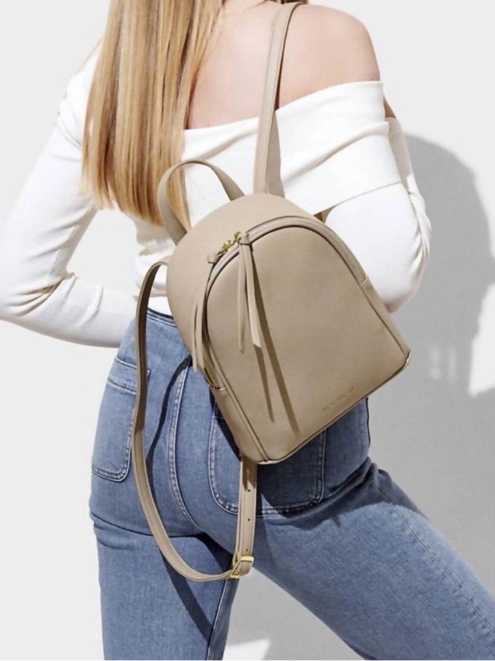 KATIE LOXTON Isla backpack light taupe- LIKE NEW Mom Bag Purse Basic - Picture 11 of 11